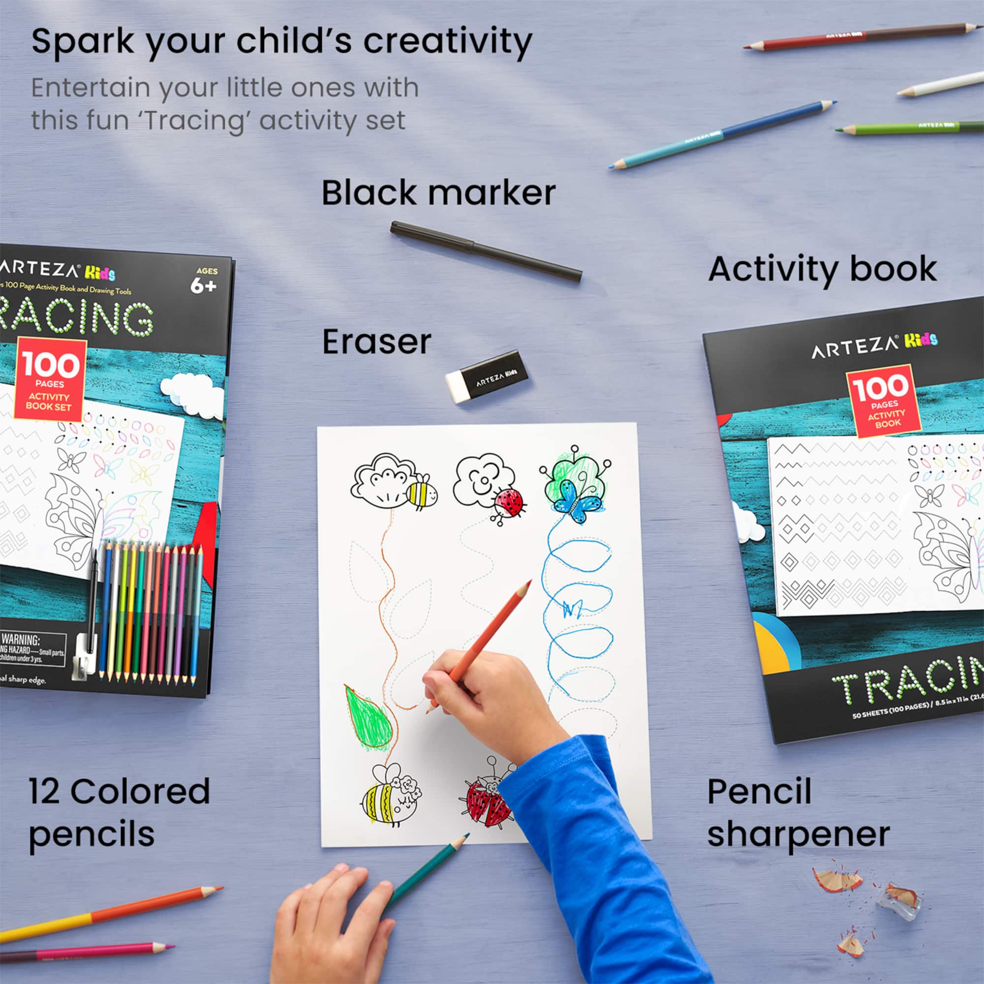 Arteza® Kids Activity Book, Tracing, 50 pages